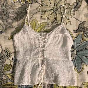 White textured tank top